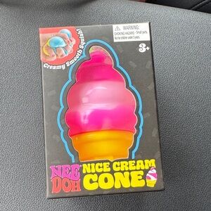 Nee Doh Nice Cream Cone Pink Squishy Toy